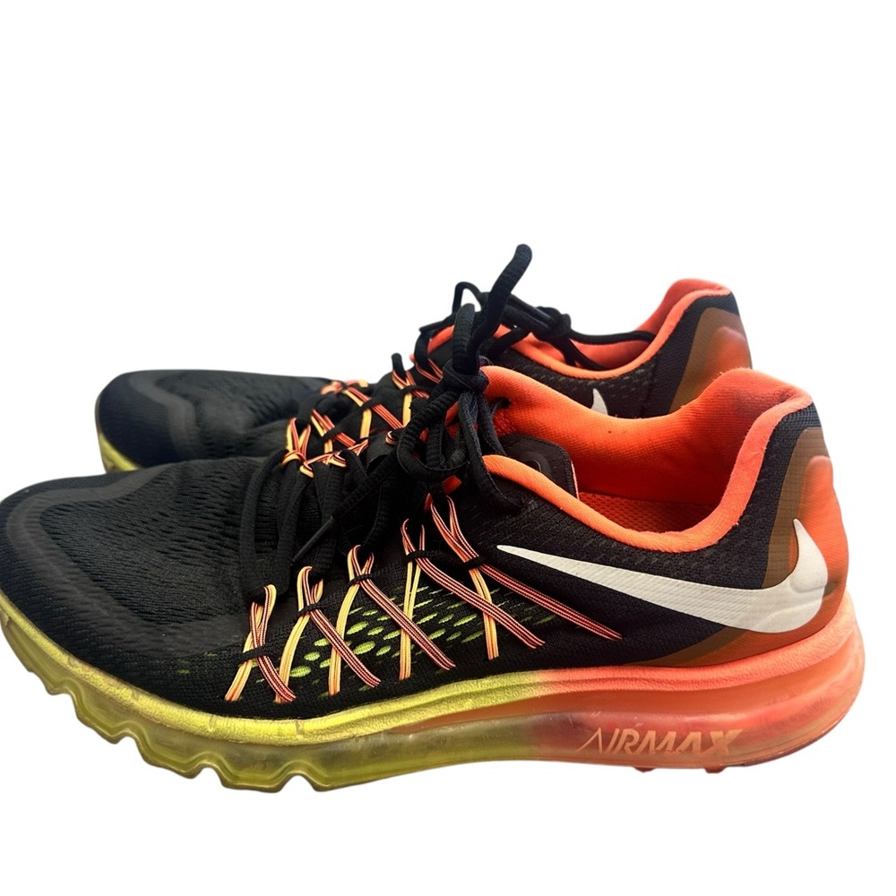 Nike Air Max 2015 Sneakers Black Orange Volt Colorway Size 9